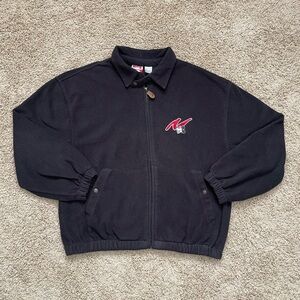 Vintage 90s Mickey Mouse Inc Full Zip Snap Jacket Fleece Black Mens Size Large